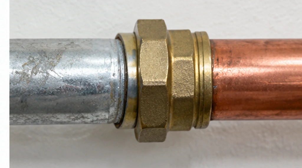 Galvanized steel and copper pipe joint