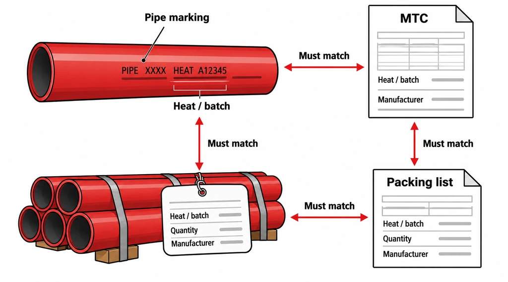 Pipe marking and MTC traceability