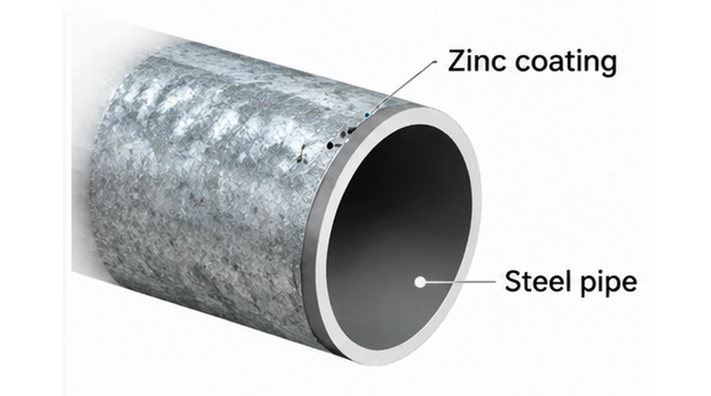 Zinc coating on steel pipe